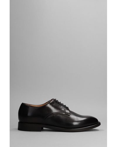 Silvano Sassetti Lace Up Shoes In Dark Brown Leather - Grey