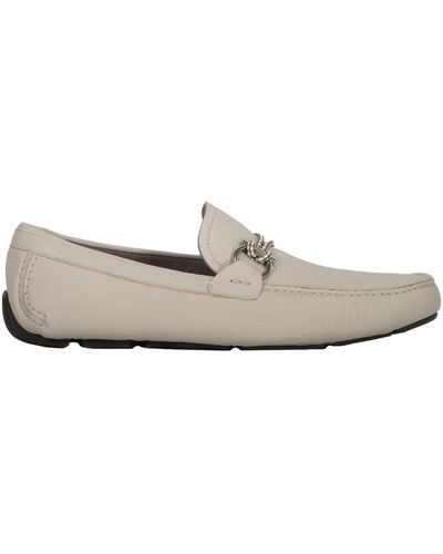 Ferragamo Leather Loafers - White