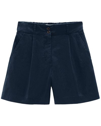 Woolrich Navy Blue Cotton Shorts