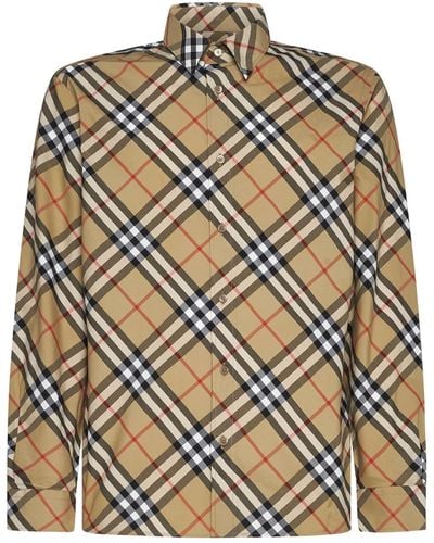 Burberry Ered Cotton Long-Sleeved Shirt - Natural