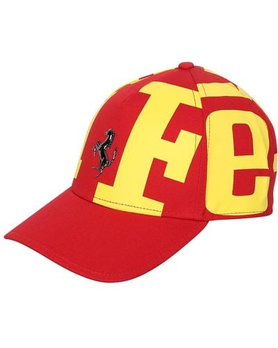 Ferrari All-Over Logo Print Baseball Cap - Red