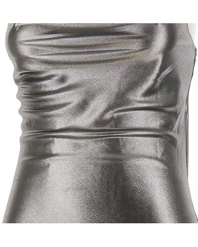 ROTATE BIRGER CHRISTENSEN Metallic Mini Slip Dress - Gray