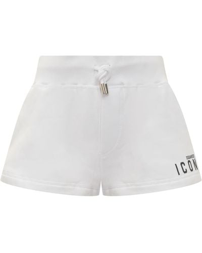 DSquared² Icon Collection Be Icon Short Trousers - White