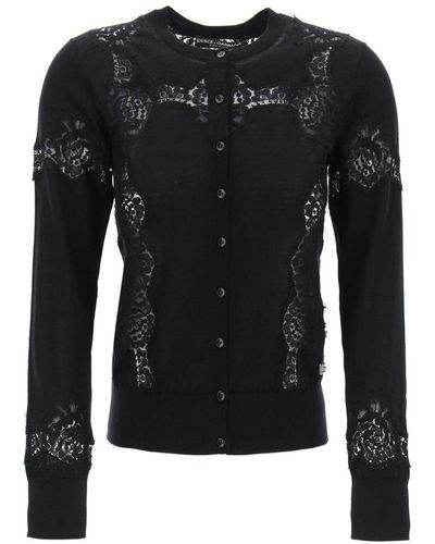 Dolce & Gabbana Logo Plaque Knitted Cardigan - Black