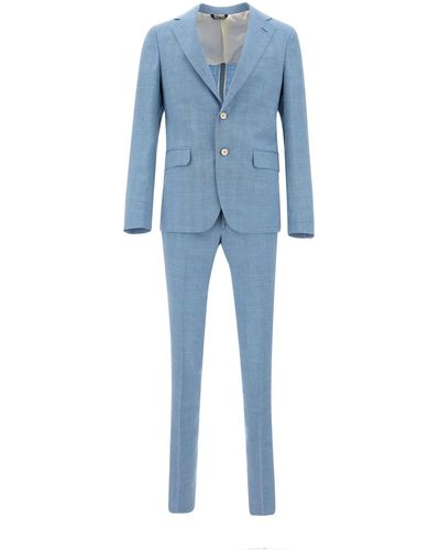 Brian Dales Linen And Wool Two-Piece Suit - Blue