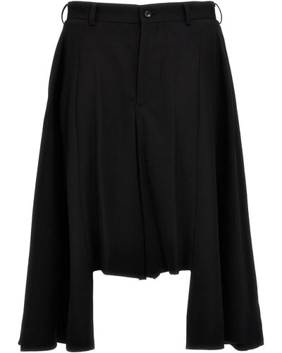 Comme des Garçons Pleated Wool Bermuda Shorts Bermuda, Short - Black