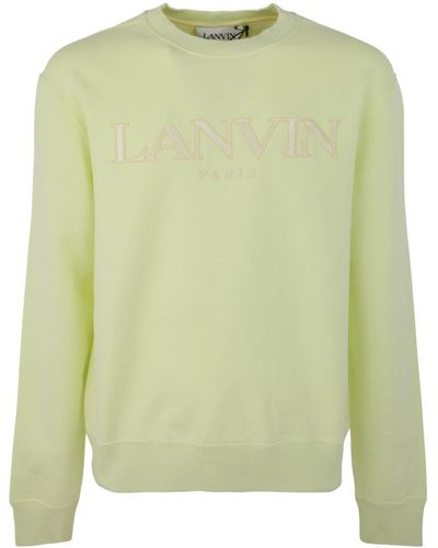 Lanvin Logo Embroidered Crewneck Sweatshirt - Green