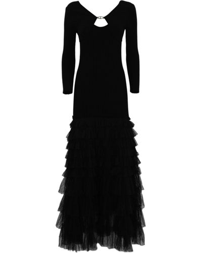 Twin Set Viscose Dress With Shrug - Black