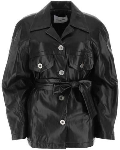 Low Classic Synthetic Leather Shirt - Black