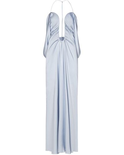 Victoria Beckham Victoria Beckham Frame Detail Cami Dress Long Dress - Blue