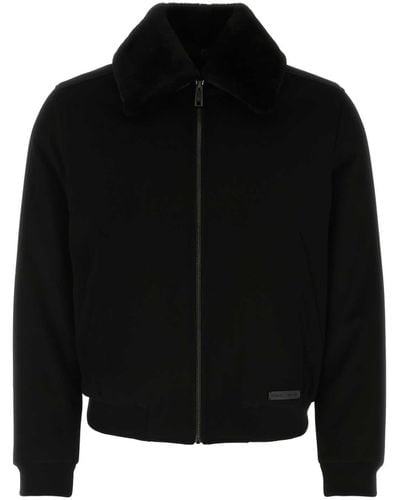 Prada Long Sleeved Zipped Jacket - Black
