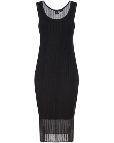 Pinko Transparent Crepe Midi Dress - Black