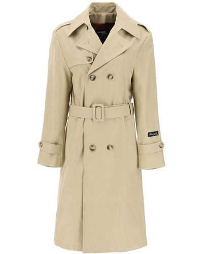 HOMMEGIRLS Cotton Double-Breasted Trench Coat - Natural