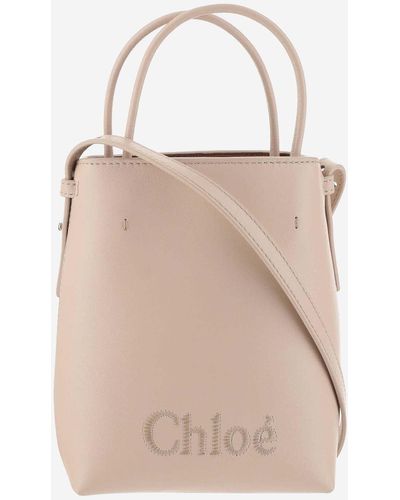 Chloé Sense Micro Tote Bag - Natural