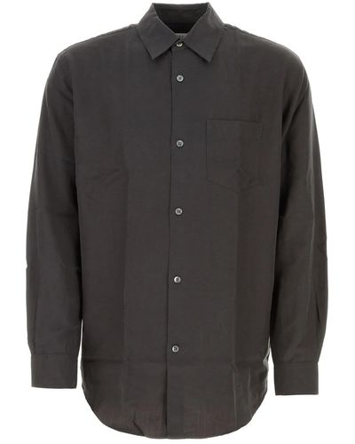 Our Legacy Graphite Lyocell Blend Initial Shirt - Grey