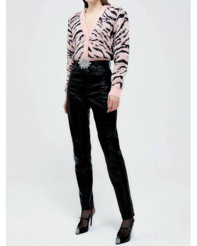 Alessandra Rich Zebra Pattern Knitted Cardigan - Metallic