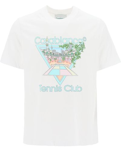 Casablancabrand Tennis Club Organic Cotton T-Shirt - Blue