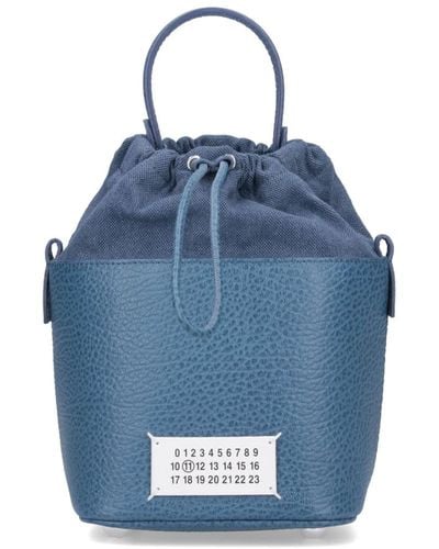 Maison Margiela 5Ac Small Bucket Hat With Chain Shoulder Strap - Blue