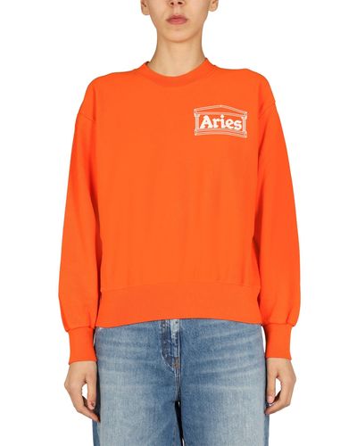 Aries Temple Sweatshirt - Orange