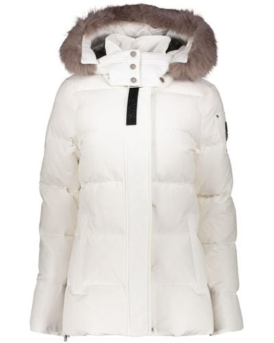 Moose Knuckles Padded Parka With Fur Hood - White
