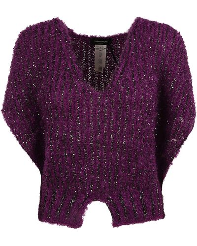Fabiana Filippi V-Neck Glittery Pullover - Purple