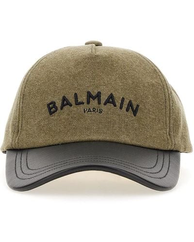 Balmain Baseball Hat With Logo - Green