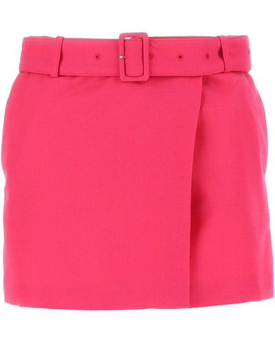Ami Paris Fuchsia Wool Mini Skirt - Pink