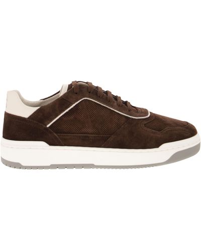Brunello Cucinelli Suede Leather Sneakers - Brown