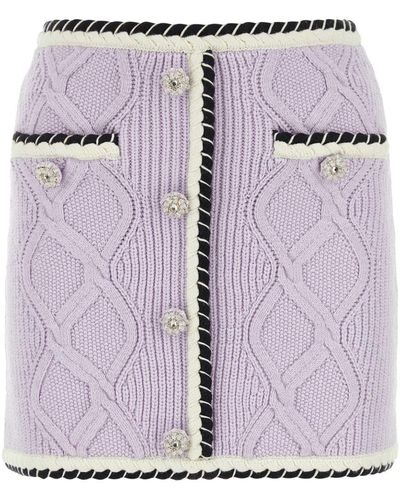 Self-Portrait Liliac Polyester Blend Mini Skirt - Purple