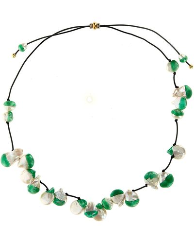 Panconesi Vacanza Pearl Necklace - Green