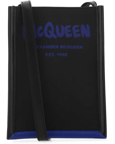 Alexander McQueen Fabric Mini Edge Crossbody Bag - Black