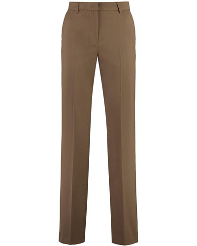 PT01 Ambra Wool Blend Trousers - Brown