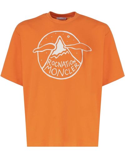 Moncler Genius T-Shirt With Logo Pattern - Orange