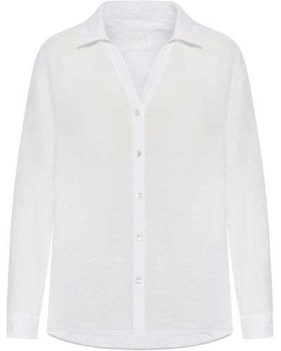 120% Lino Long Sleeve Shirt - White