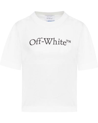 Off-White c/o Virgil Abloh Big Logo Bookish Crop Tee - White