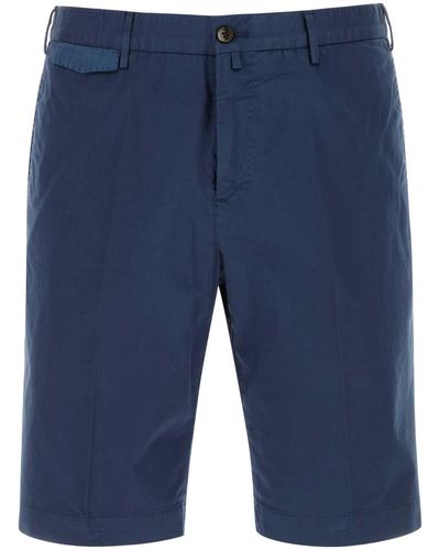 PT01 Blue Stretch Cotton Bermuda Shorts