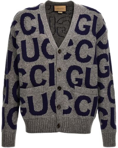 Gucci Logo Cardigan - Grey
