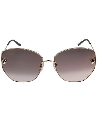 Cartier Semi Cat-Eye Sunglasses - Brown