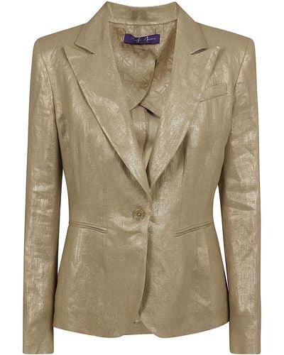 Ralph Lauren Collection Aaiden Foiled Single Breasted Blazer - Green