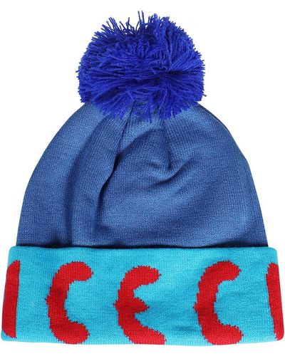 ICECREAM Knitted Wool Beanie With Pom-Pom - Blue