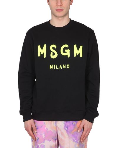 MSGM Sweatshirt With Brushed Logo - Multicolor