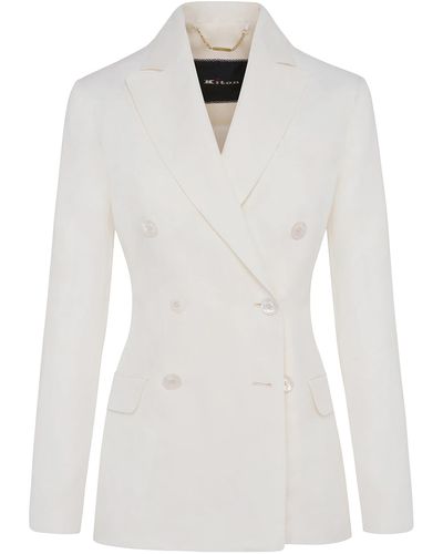 Kiton Jacket Linen - White