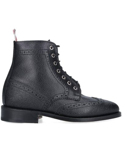 Thom Browne Brogue Detail Boots - Black