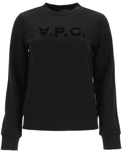 A.P.C. V.p.c. Flock Logo Sweatshirt - Black