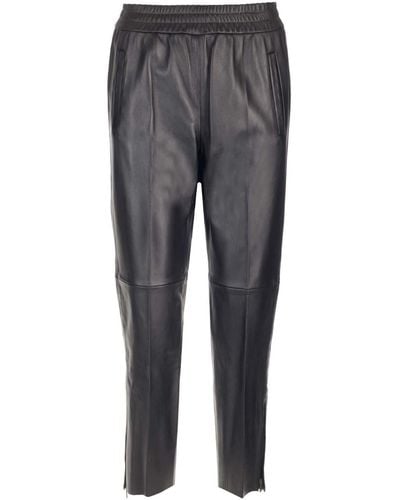 Golden Goose Nappa Leather Jogger Pants - Gray