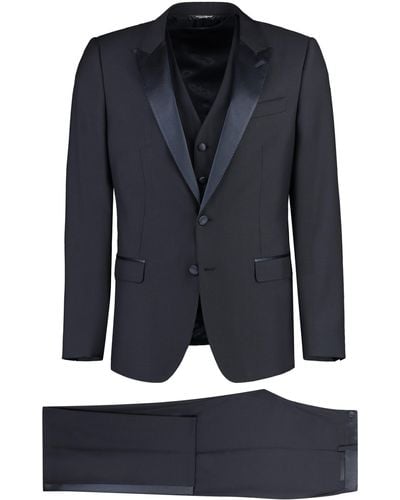 Dolce & Gabbana Wool And Silk Three-pieces Suit - Black
