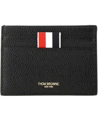 Thom Browne Leather Card Holder - Black