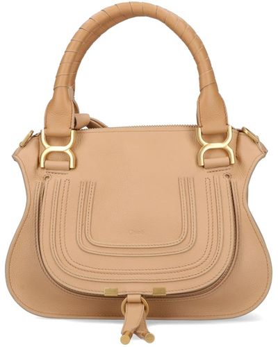 Chloé Marcie Small Handbag - Natural
