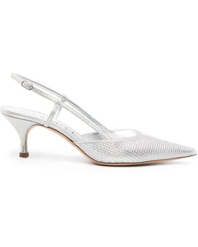 Casadei Scarlet Diadema 65Mm Slingback Court Shoes - White