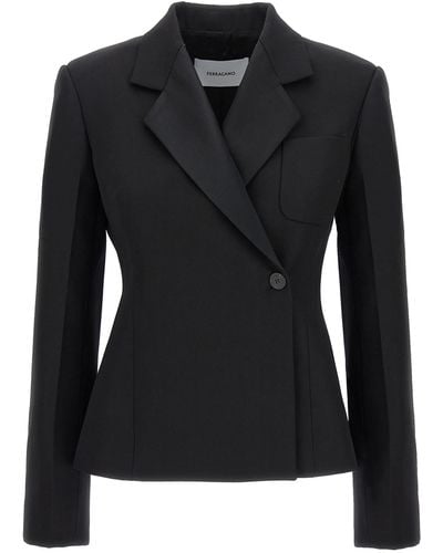 Ferragamo Tuxedo Blazer And Suits - Black